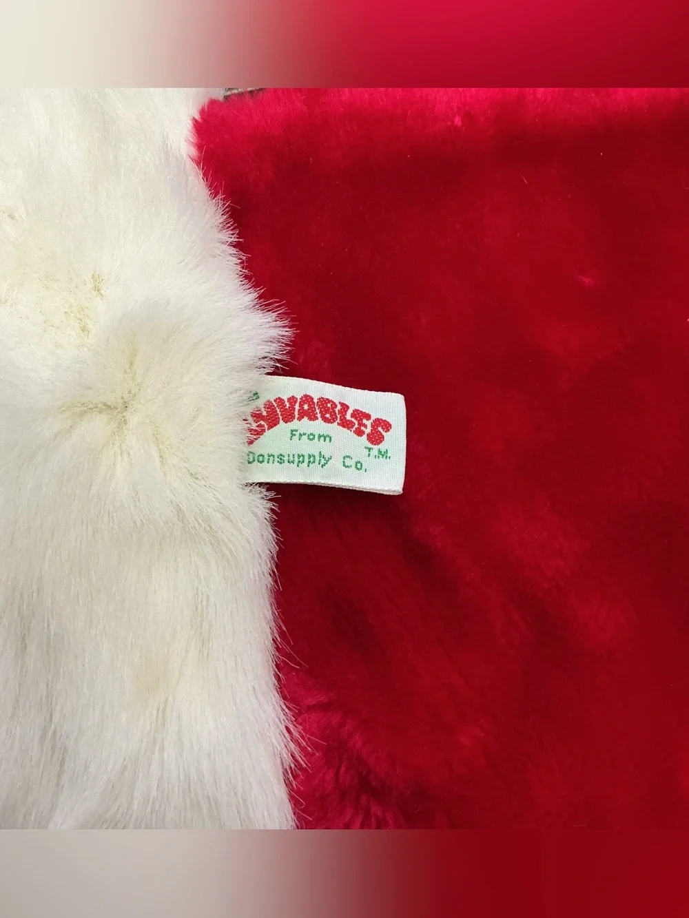 Vintage Teddy Bear Plush Christmas Stocking with Red Nose by Romeris Luvable